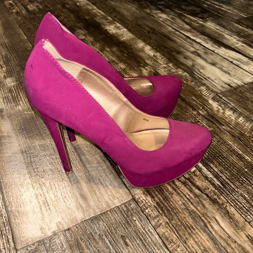 Burgundy/Purple Platform Heels